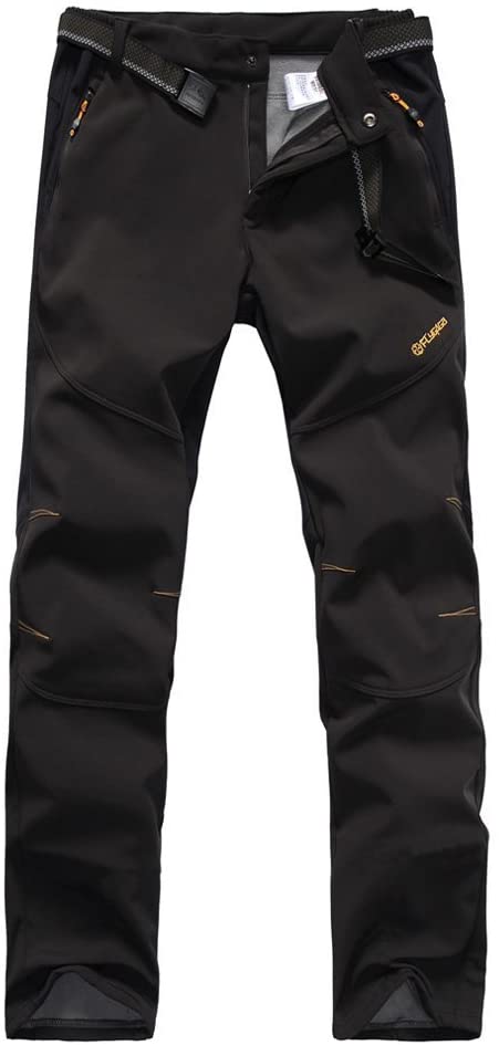 TOFERN Mens Winter Softshell Trousers -30°C Warm Fleece Lined Waterproof Scratch-Resistant Outdoor Sports Climbing Pants