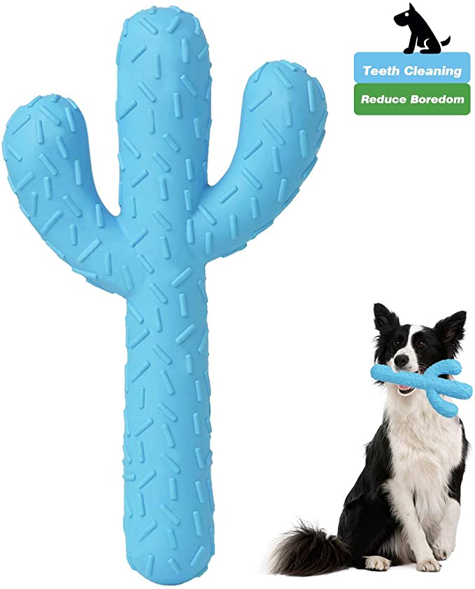 kollpop Dog Chew Toys, Durable Rubber Dog Toys for Aggressive Chewers, Cactus Tough Toys for Training and Cleaning Teeth
