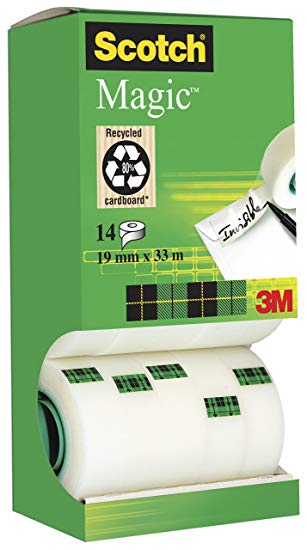 Scotch FT510107293 Magic Tape - Tower Dispenser Value Pack - 14 Rolls - 19 mm x 33 m