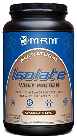 MRM 100% All Natural Isolate Whey Protein, Hormone and BSE free, Chocolate Malt, 2.03 lbs (32.5 oz)