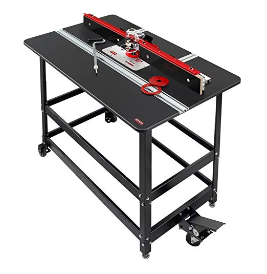 Woodpeckers Precision Woodworking Tools PRP-4-V2420 Premium Router Package with 27 x 43 x 3/4 Thick Commercial Grade Phenolic Router Table For Porter Cable 7518 and 7519