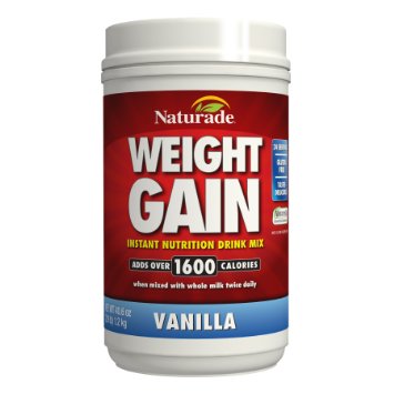 Naturade Weight Gain Instant Nutrition Drink Mix, Vanilla, 40.6 Ounce