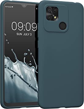 kwmobile Carcasa para Xiaomi Redmi 10C - Funda para móvil en TPU Silicona - Protector Trasero en Pizarra Oscura