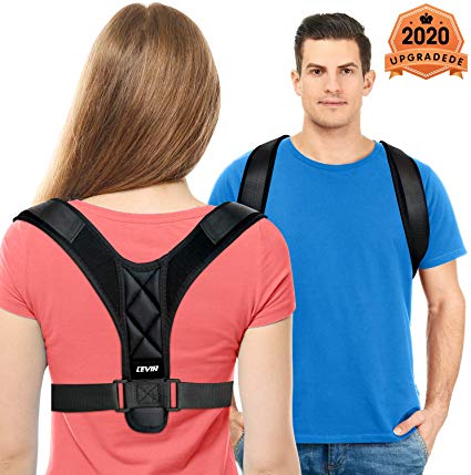 Posture Corrector for Women and Men - Upgraded Lengthened Soft Sponge Pad Adjustable Upper Back Brace for Clavicle Support and Providing Pain Relief from Neck, Back and Shoulder (Universal)