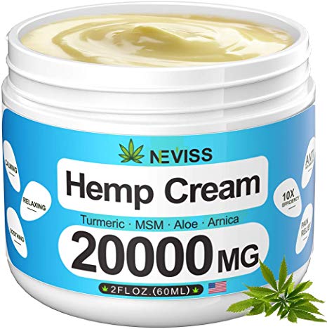 Hemp Cream for Pain Relief (20000 MG) - Natural Hemp Pain Relief Cream for Back Pain, Knee Pain, Neck Pain & Joint Pain Relief, Premium Hemp Pain Cream for Inflammation & Muscle Pain - Made in USA