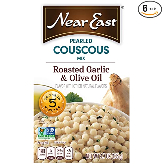 Near East Pearled Couscous, Roasted Garlic & Olive Oil,4.7 Ounce (Pack of 6 Boxes)