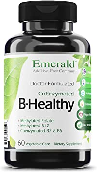 B Healthy - with L-5 Methyltetrahydrofolate (5-MTHF) Coenzymated Folic Acid - Helps Improve Energy, Lower Stress, Fatigue, & Healthy Immune System - Emerald Labs - 60 Vegetable Capsules