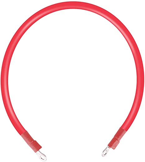 Renogy 2FT 4AWG Cable with Double Ring Terminals for 3/8 in Lugs, 2FT 4AWG, Connect ANL Fuse to Batteries