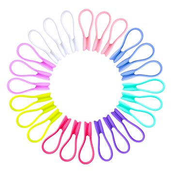 Magnetic Cable Clips Reusable Strong Magnet Silicone Magnetic Twist Ties for Headphone, USB Cable, Cable Management (8 Colors-24 Pack)