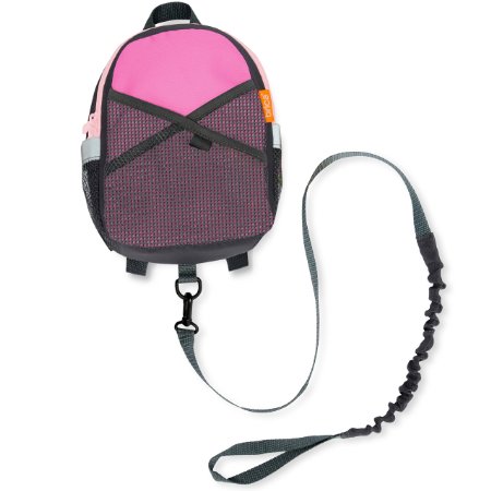 Brica By-My-Side Safety Harness Backpack, Pink/Gray