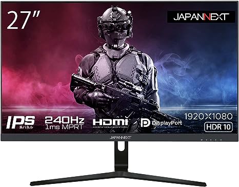 【Amazon.co.jp限定】JAPANNEXT 27型IPS フルHDパネル搭載240Hz対応ゲーミングモニター JN-I27FR240 HDMI DP