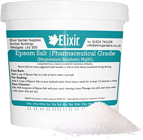 Elixir Gardens Epsom Salt (Pharmaceutical Grade) Supplied in Tub (5kg)