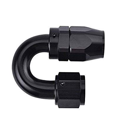 EVIL ENERGY 6AN 180 Degree Swivel Hose End Fitting for braided fuel line Aluminum Alloy black