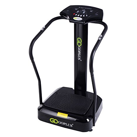 Goplus 2500W Slim Full Body Vibration Platform Fitness Machine Crazy Fit Home Gym, Black