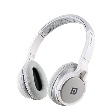 Portronics Muffs M1 Wireless Bluetooth Over Ear Headphone, Powerful Bass, Handsfree Calling, 3.5mm Aux in, Long Playtime(White)