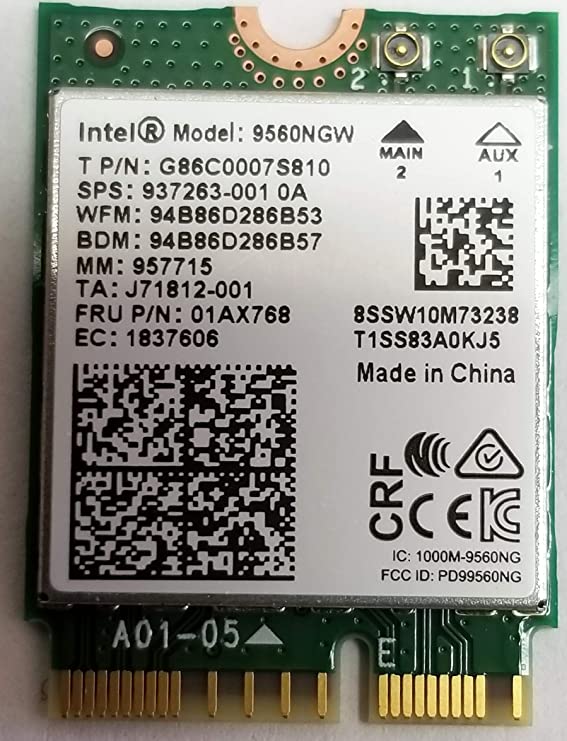 Intel Wireless-AC 9560, M.2 2230, 2X2 Ac Bt, Gigabit, No Vpro