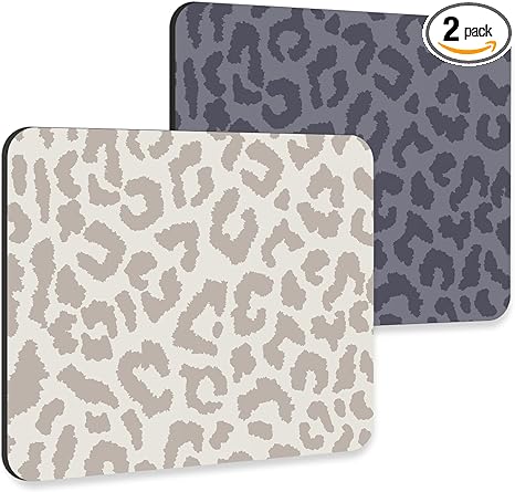 DIGSOM 2 Pack Mouse Pad Gaming with Non-Slip Rubber Base 9.5 x 7.9IN Computer Mouse Pads for Desk, Cute Mouse Pad Small Mouse Mat for Wireless Mouse, 2 Stylish Leopard Print Mousepads