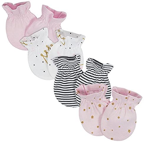 Gerber Baby-Girls 4-Pair Mittens