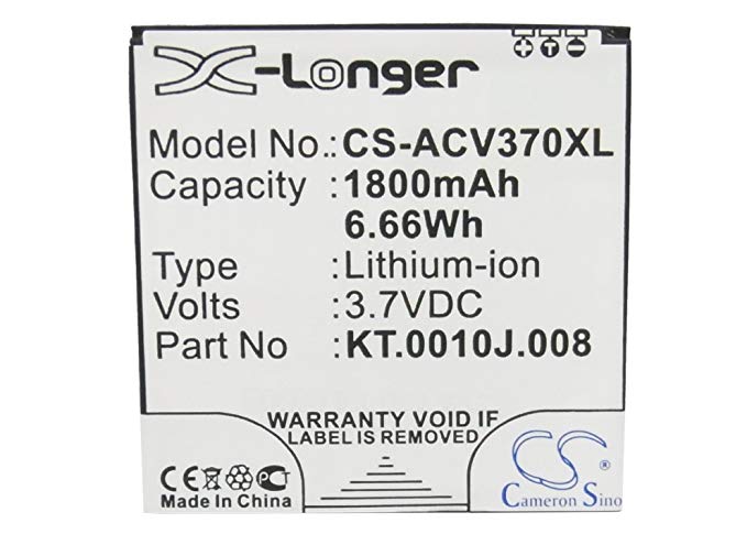 Cameron Sino Battery Acer Liquid E2, V370, Liquid E2 Dou, 1800 mAh