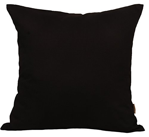 TangDepot Cotton Solid Throw Pillow Covers, 26" x 26" , Black