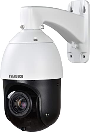 EVERSECU 1080p Auto Tracking 30x Zoom IP PTZ CCTV Camera with an External POE Splitter, RTSP for Online Streaming with Long Range Infrared Night Vision Outdoor high Speed Dome Security Camera