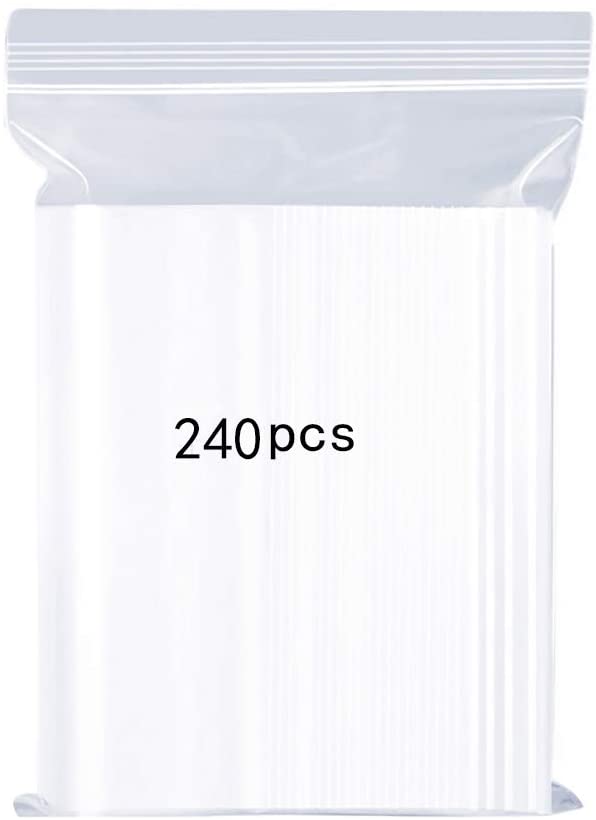 Resealable Clear Plastic Bags,Sealed Storage Pouches,Thickening and Durable,Press Seal Bags,Apply to Kitchen Storage,Jewellery Packaging,Office Stationery Storage Bag 2.4x3.1"(6x8cm)240PCS