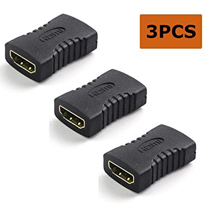 Konex TM) 3 Pieces Premium HDMI Female to HDMI Female Adapter Coupler 3PCS Pack