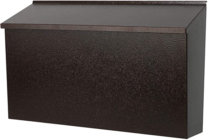 KYODOLED Wall-Mount Mailbox,Large Capacity Mail Box,Galvanized Steel Rust-Proof Metal Post Box,Mailboxes for Outside,15.75"x9.44"x4.73" Bronze