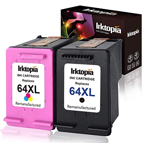 Inktopia Remanufactured Ink Cartridge Replacement for HP 64XL 64 XL (1 Black,1 Tri Color) High Yield N9J92AN N9J91AN Compatible with HP Envy Photo 6252 6255 6258 7155 7158 7164 7855 7858 7864 Printer