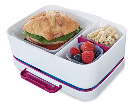 Rubbermaid LunchBlox Leak-Proof Entree Lunch Container Kit with Case, Small, Beet Red 2000580