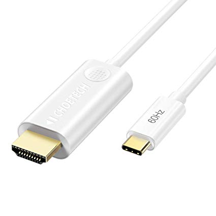 CHOETECH USB-C to HDMI Cable(4K@60Hz), USB Type C to HDMI Cable 6FT/1.8M (Thunderbolt 3 Compatible) with 2018 MacBook Pro/Air/iPad Pro,2017 iMac,Dell XPS 13/15,Samsung S10/S9/S8