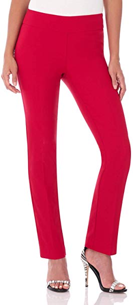 Rekucci Women's Ease Into Comfort Straight Leg Pant with Tummy Control