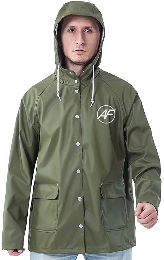 Andes Forest Men's Raincoat with Hood Lightweight Windbreaker Rain Jackets