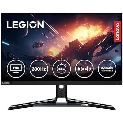 Lenovo Legion-R25f-30 | 25 Inch (63.50cm) FHD 240Hz Gaming Monitor | 0.5ms, AMD FreeSync, 99% sRGB, 90% DCI-P3, Speaker, 2xHDMI 2.1,1xDP| Tilt, Swivel, Pivot, Height Adjust Stand | Black | 67B8GACBIN