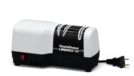 Chef's Choice 210 Hybrid Diamond Hone Knife Sharpener, White and Black