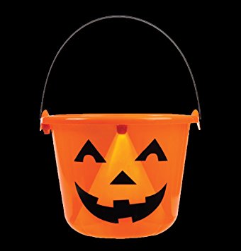 Light Up Jack O Lantern Halloween Candy Bucket Pale