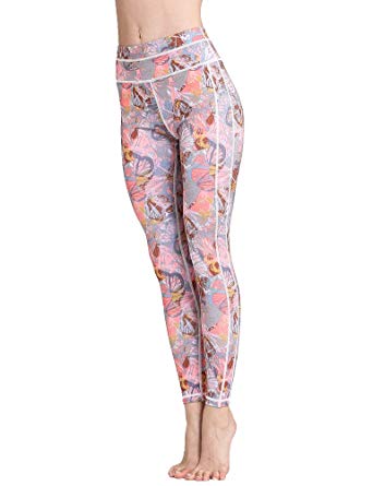 Hioinieiy Women's Printed High Waist Yoga Pants Various Styles Patterned Workout Leggings