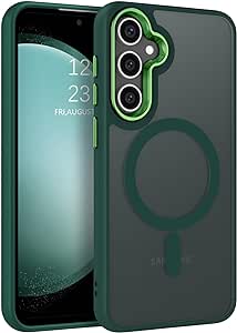 BENTOBEN for Samsung Galaxy S23 FE Phone Case Compatible with Magsafe, Slim Magnet Design Soft TPU Bumper Shockproof Protective Drop Protection Girls Women Men Boys Samsung S23 FE Cover, Dark Green