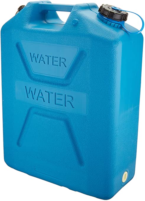 Wavian USA 3216 5 Gallon Dring Water Can with Spout UV Stabilized BPA Free Textured Military Grade Heavy Duty Anti Bacterial Resin Made in Australia (Blue)