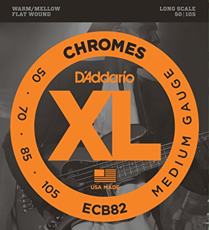 D'Addario ECB82 Chromes Bass Guitar Strings, Medium, 50-105, Long Scale