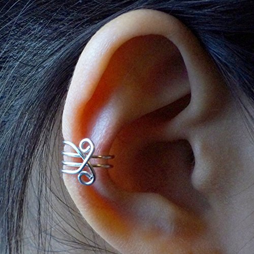 58)Ear Cuff; Non Pierced Cross Line Simple Ear Cuff