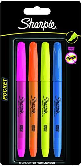 Sharpie Accent Pocket-Style Highlighters, Assorted 4 ea ( Pack of 2)