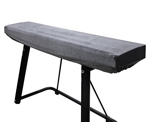 Stretchy Plush Velvet Dust Cover for 88-Keys Digital Piano Keyboard (Gray)