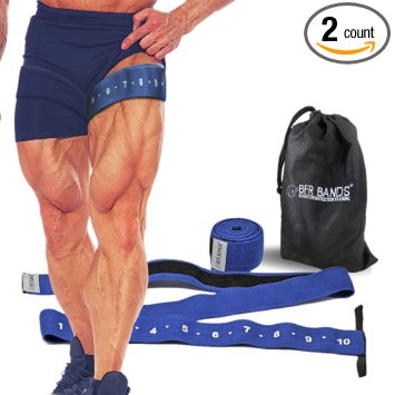 QUAD Wrap Occlusion Training Bands For Legs & Calves, 3 Inch Wide Knee Wrap Style Bands, Blood Flow Restriction Bands Give Lean & Fast Muscle Growth without Lifting Heavy Weights