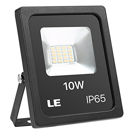 LE 10W Super Bright Outdoor LED Flood Lights, Warm White 3000K, 100W Halogen Bulb Equivalent, Waterproof, 800lm, Security Lights, Floodlight (No Plug)