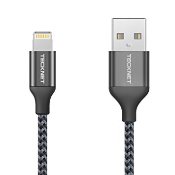 TeckNet Nylon Fiber Apple MFi Certified Lightning to USB Cable - Black