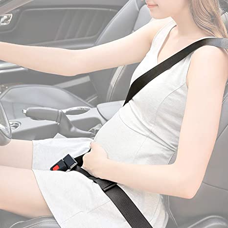 Maternity Car Belt Adjuster, TFY Car Pregnant Belt for Expectant Mothers, Comfort & Safety to Protect Unborn Baby - Black