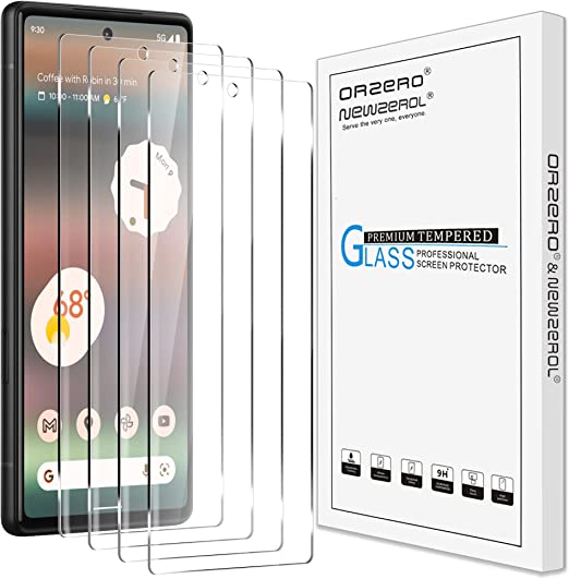 NEWZEROL 4 Packs Compatible for Google Pixel 6A 5G,Screen Protector Hardness High-Definition Tempered Glass Screen Protector for Pixel 6A Google 5G - Transparent