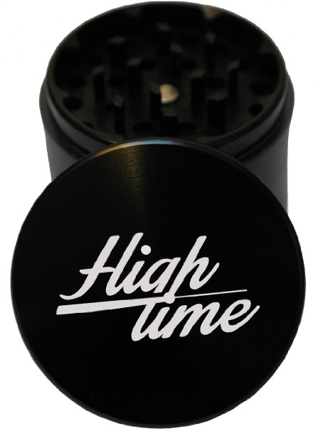 Premium Herb Grinder Best for Weed, Spices and Tobacco 2,2" by HIGH TIME Includes Travel Pouch, Scraper, Pollen Catcher and Gift Box