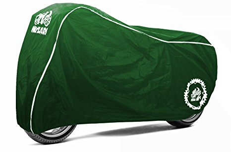 Premium Weather Resistant Covers Waterproof Polyester w/Soft Screen & Heat Resistant Shields.Motorcycle Cover has Lockable fabric, Durable & Long Lasting.Sportbikes & Cruisers (Medium, Hunter Green)